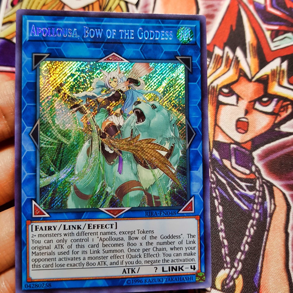 Thẻ bài Yugioh chính hãng | Apollousa, Bow of the Goddess | RIRA Secret rare.