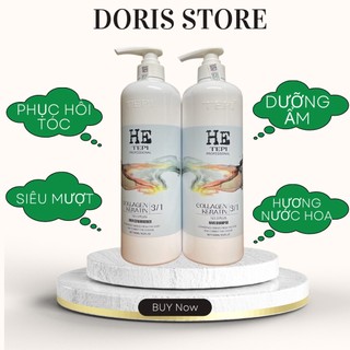 DẦU GỘI XẢ KERATIN HE TEPI 1000ML PHỤC HỒI TÁI SINH TÓC HƯ TỔN SIÊU MỀM MƯỢT HƯƠNG NƯỚC HOA HÀNG CHÍNH HÃNG