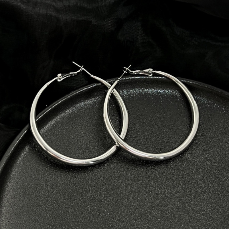 Khuyên Tai Bạc Đơn Giản Cá Tính Thời Trang Hàn Quốc Cho Nữ