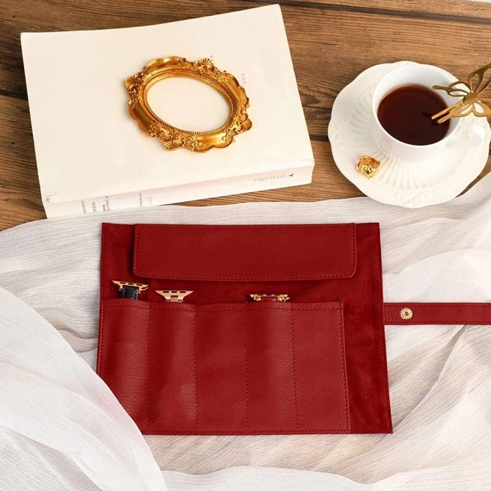 Túi Da PU Cuộn Đựng Đồng Hồ Đeo Tay Chống Thấm Nước Tiện Dụng Ốp