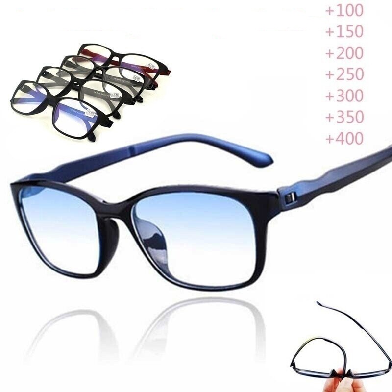 Kính Đọc Sách Chống Lóa Màu Xanh Dương + 1.5 + 2.0 + 2.5 + 3.0 + 3.5 + 4.0 PTQ Dành Cho Nam