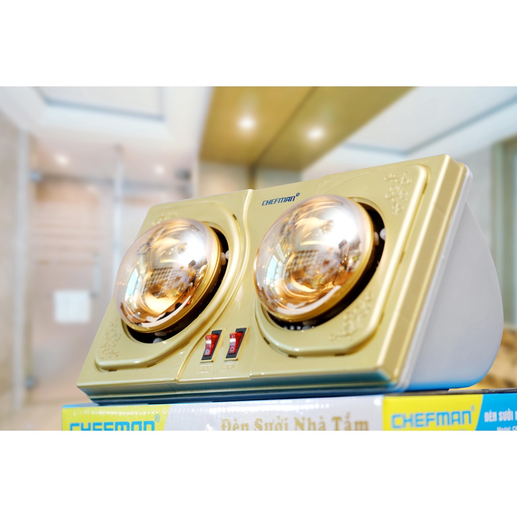 Đèn Sưởi Nhà Tắm 2 Bóng Hàng Chính Hãng HERA Bảo Hành Thân 60 Tháng, Tiết Kiệm Điện Năng, An Toàn Cho Người Sử D