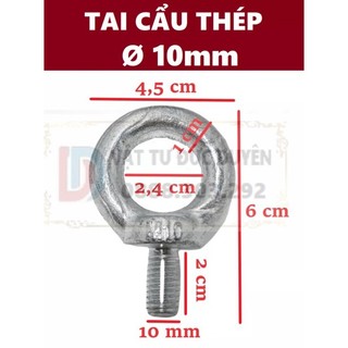 Tai cẩu thép, bulong tròn [ Ø 10mm ]