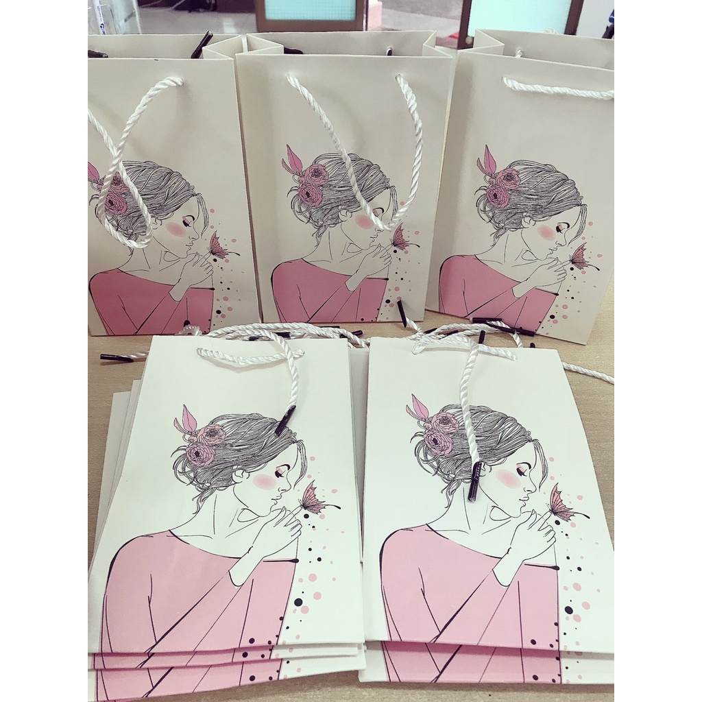 Túi quà tặng, túi xách đựng quà sinh nhật - Hình cô gái