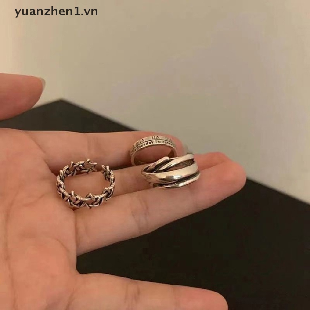 Bộ 3 Nhẫn Đeo Tay Phong Cách Vintage Cá Tính
