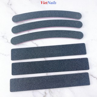 Dũa móng tay dũa nhám đen lõi dày nhám 80/80 dũa móng tay kiểu dáng vuông, cong chuối