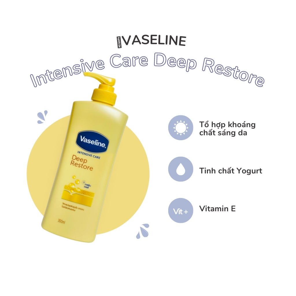 Dưỡng thể trắng da Vaseline Intensive Care Deep Restore 300ml Thái Lan