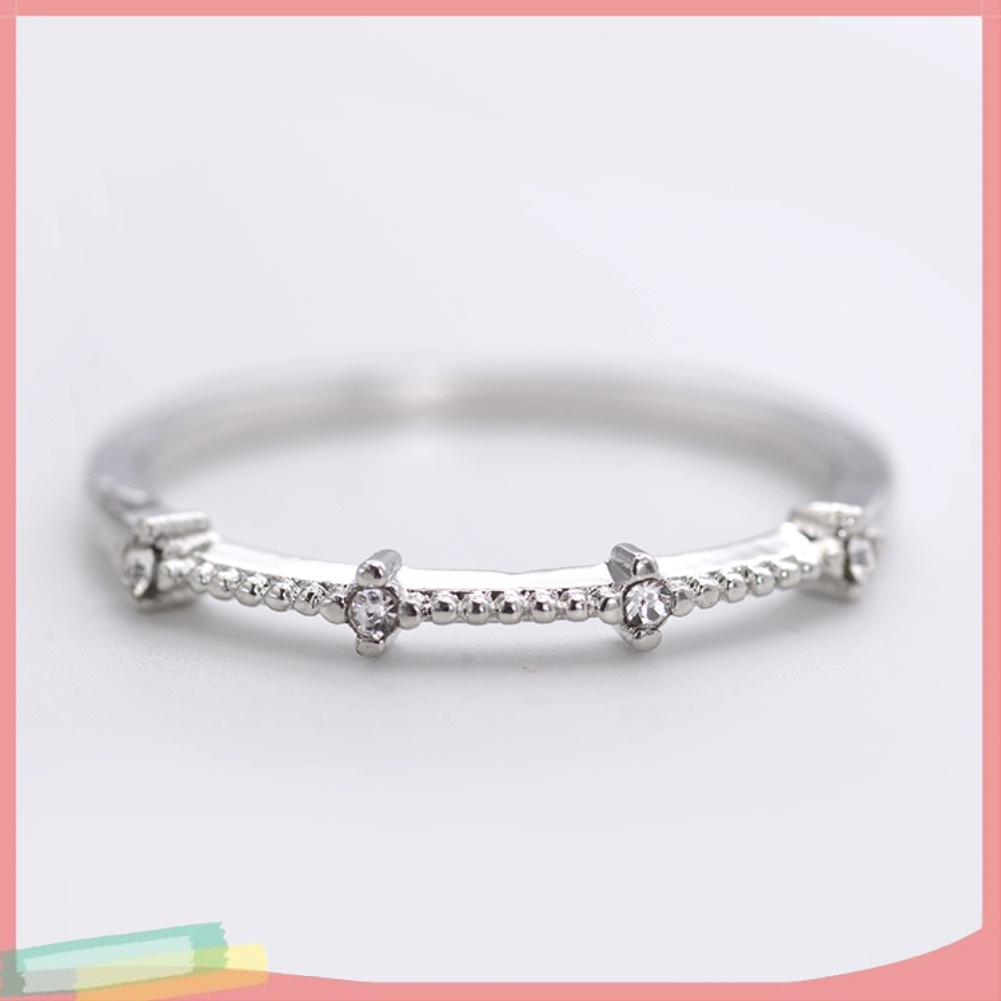 Nhẫn hợp kim trang trí 4 chiếc đính đá thời trang cho nữ