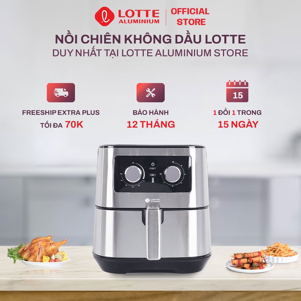 Nồi Chiên Không Dầu LOTTE ALUMINIUM 5.5L - công nghệ Air Fryer (LTS-AF5SM)
