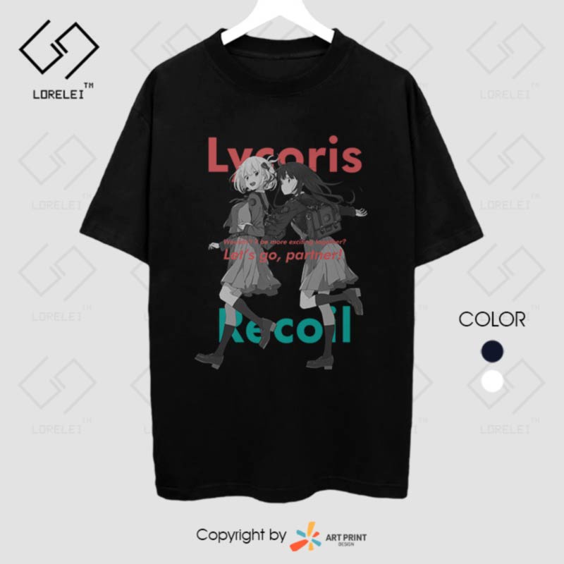 Áo thun Lycoris Recoil Chisato & Takina  ngắn tay