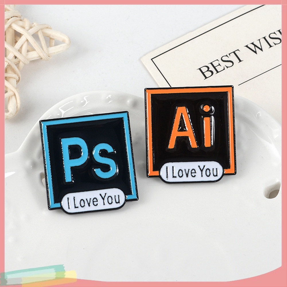 Ghim cài thiết kế biểu tượng phần mềm đồ họa độc đáo thời trang chất lượng cao