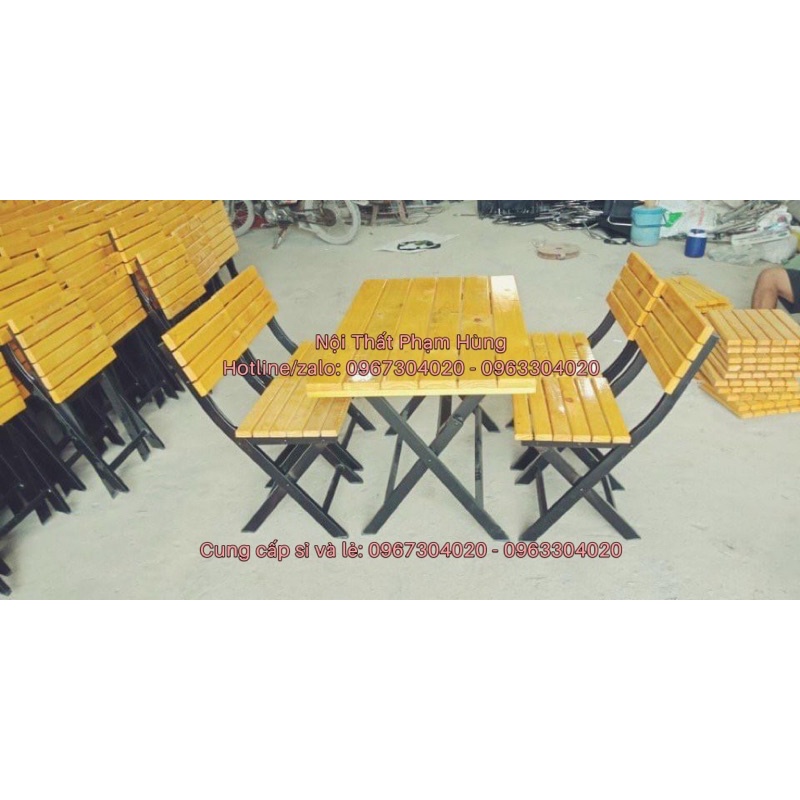 bộ bàn ghế xếp quán ăn quán nhậu giá rẻ bàn ghế gỗ gấp gọn