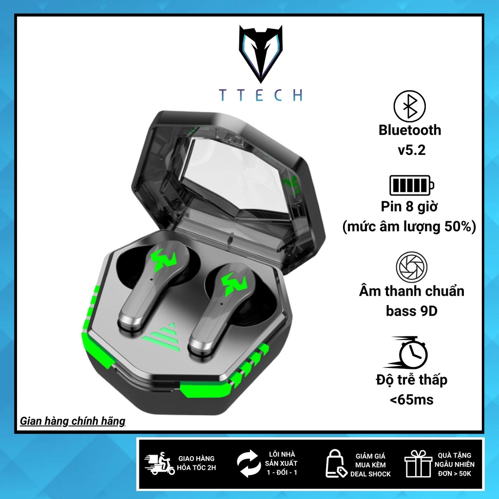 Tai Nghe Bluetooth N35, Âm Thanh 9D, Chế Độ Giải Mã Âm Thanh Kép, Bluetooth 5.2, Âm Thanh 360 Độ, Độ Trễ Thấp, Cảm Ứng