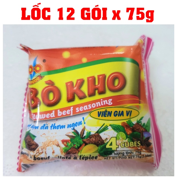 [LỐC 12 Gói X 75g – BÒ KHO] VIÊN GIA VỊ NẤU ĂN [VN] BAVIFOOD Stewed Beef Seasoning