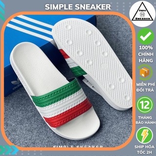 Dép Adidas Chính Hãng 🔴Made In Italy🔴 Adidas Adilette Slides Cờ Ý - Dép Quai Ngang Chống Nước [G55378]