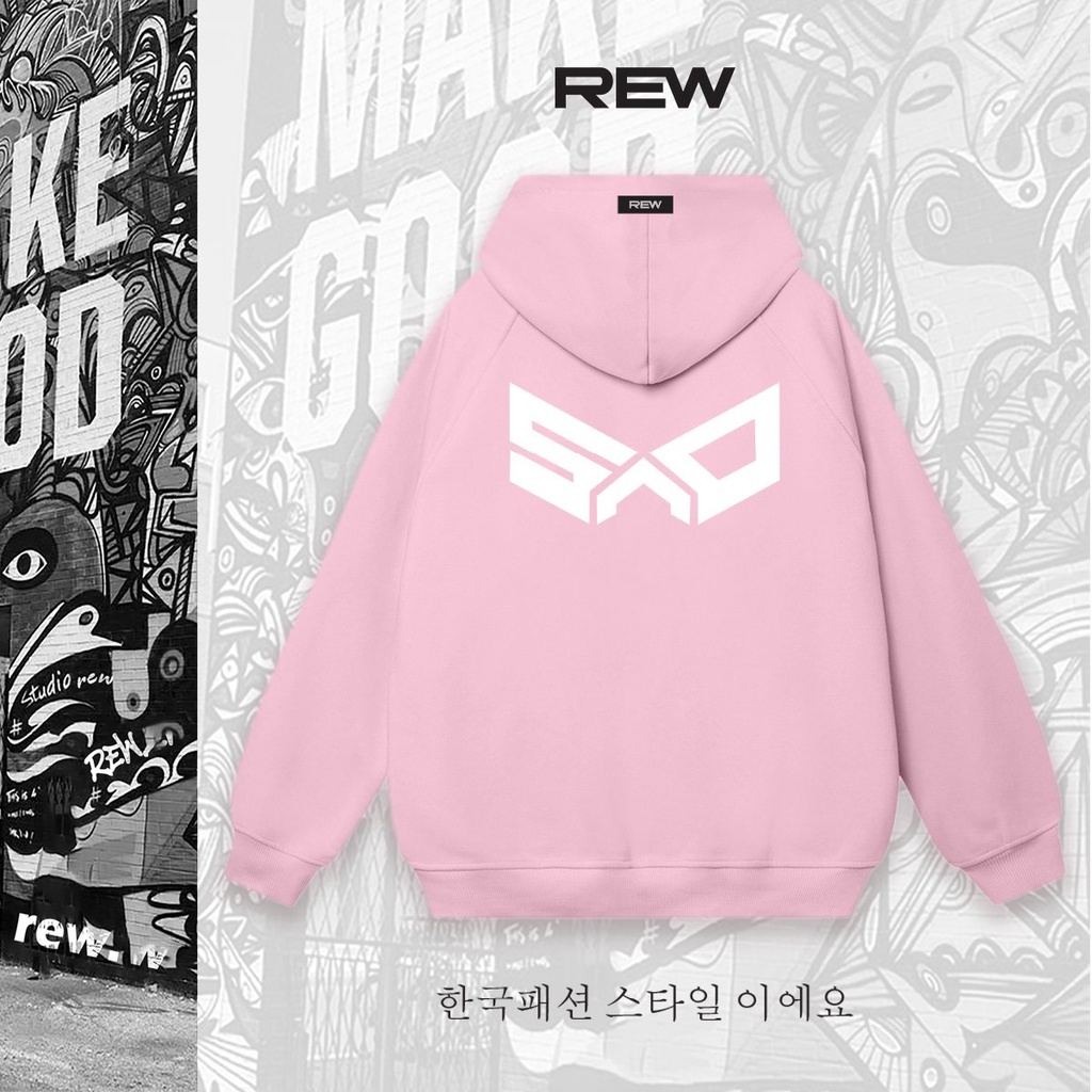 Áo Hoodie Unisex REW form rộng dành cho cả nam và nữ  phong cách đường phố, mẫu REWER SAD