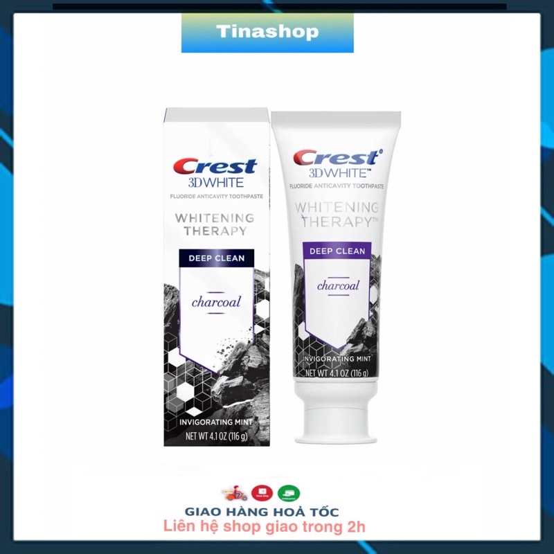 Kem Đánh Trắng Răng Crest Charcoal Deep Clean than hoạt tính 1 tuyp 116g