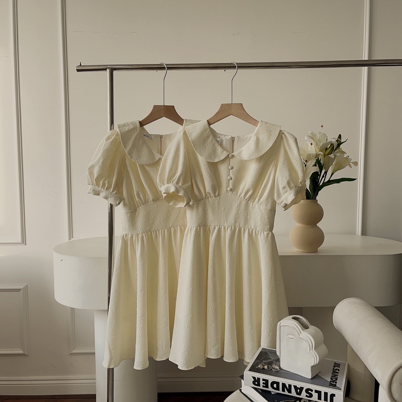 Mell08 dress - Váy ngắn dáng xoè cổ sen dễ thương Onmellem