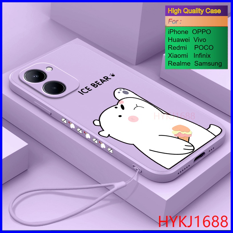 Ốp lưng Realme C33 Ốp Điện Thoại tpu Silicon Hình Gấu Và Mũ Cho Realme C33 HBX