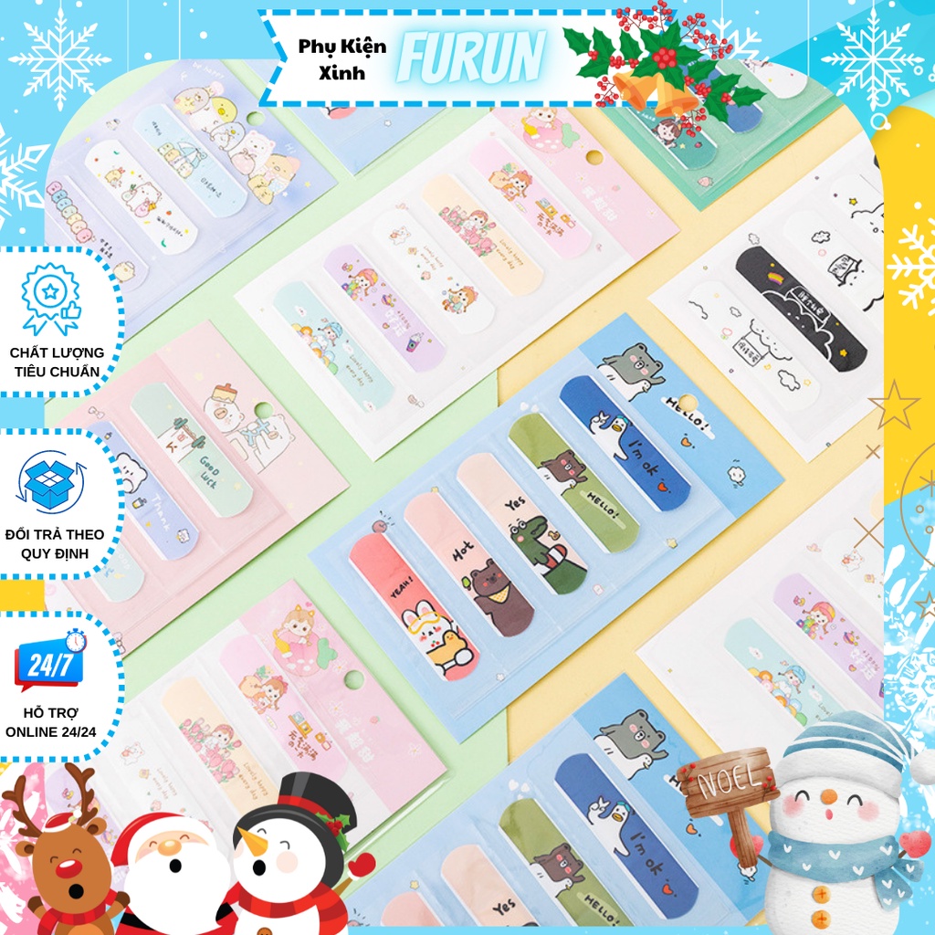 FURUN Băng keo cá nhân hoạt hình dễ thương chống thấm (Set 5 băng)