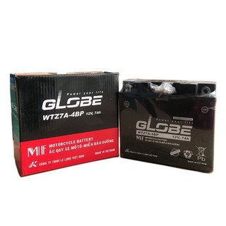 Ắc quy khô globe wtz7a-4bp 12v-7ah | bình ắc quy dành cho xe máy yamaha nouvo i, ii, iii đời cũ
