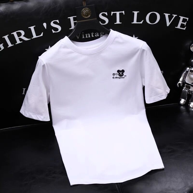 Áo Thun Tay Ngắn Dáng Ôm Đính Kim Cương Giả Cao Cấp Thời Trang Châu Âu Sành Điệu Cho Nam