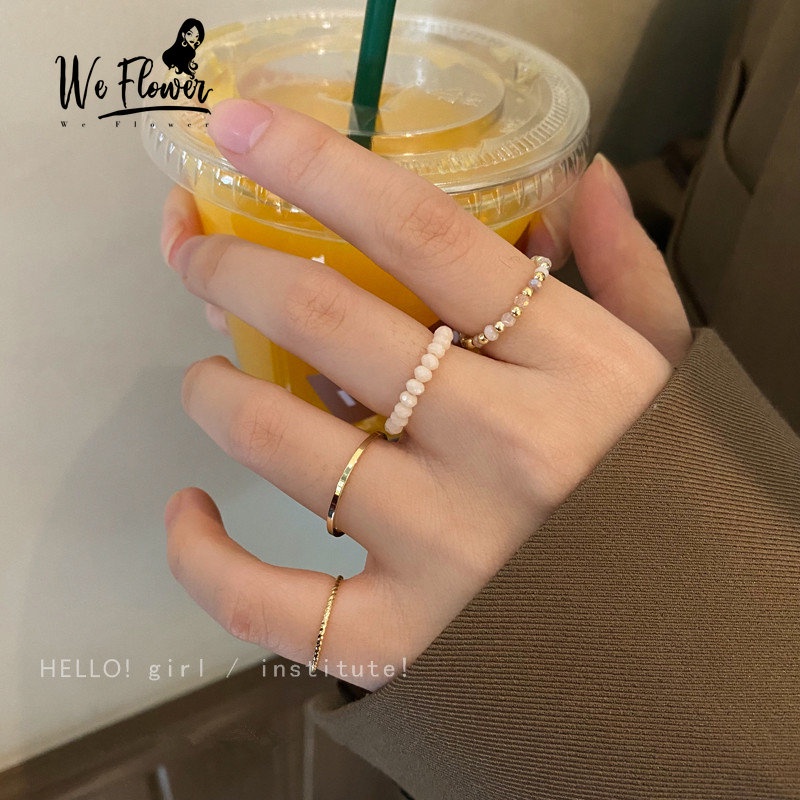 We Flower Set 4 Nhẫn Đeo Khớp Ngón Tay Thời Trang Nữ