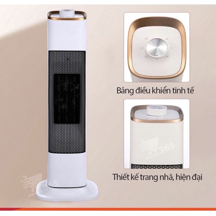 Máy sưởi đứng - Quạt sưởi đứng TCL, làm ấm nhanh, có thể xoay 120 độ, an toàn cho gia đình mùa Đông lạnh giá