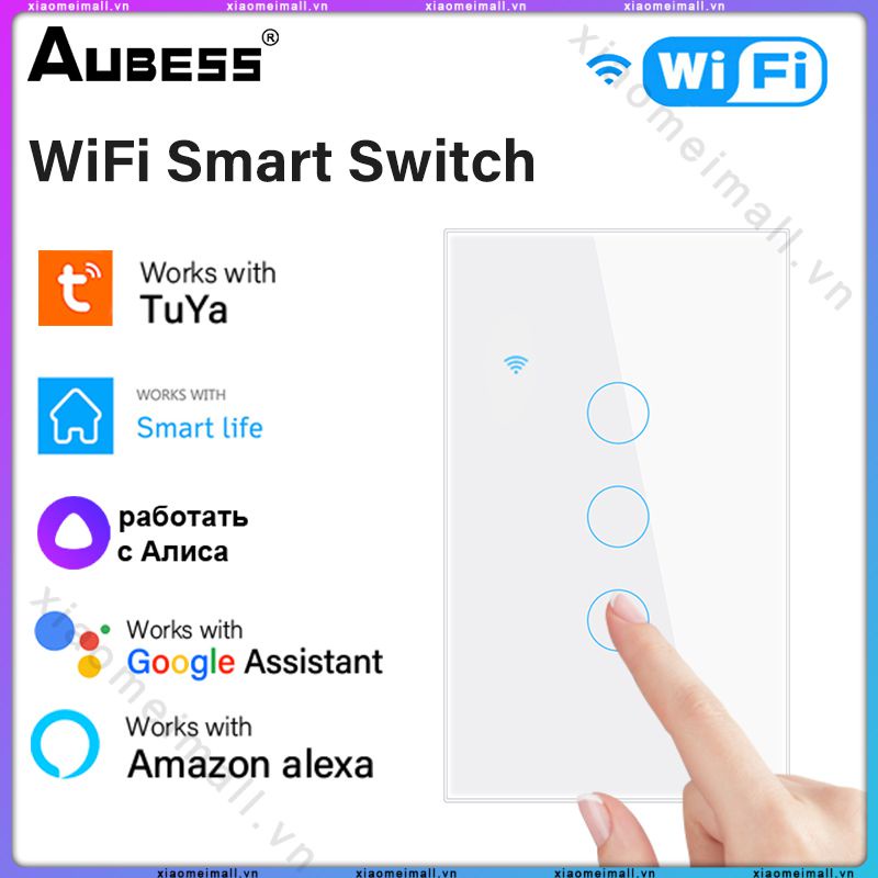 Tuya Công Tắc Cảm Ứng Wi-fi Thông Minh Điều Khiển Từ Xa Rf Yêu Cầu Trung Tính 1/2/3/4 Điều Khiển Bằng Giọng Nói Điều Khiển Alexa Google Home Assistant (Xiaomeimall)