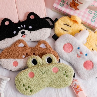 Miếng Bịt Mắt Ngủ Vải Bông Mềm Mại Thư Giãn Hình Động Vật Dễ Thương
