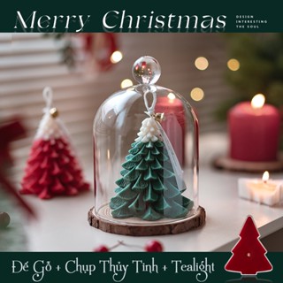 Nến Thơm Cây Thông Noel MESMERIC Hương Giáng Sinh Tặng Kèm Đế Gỗ