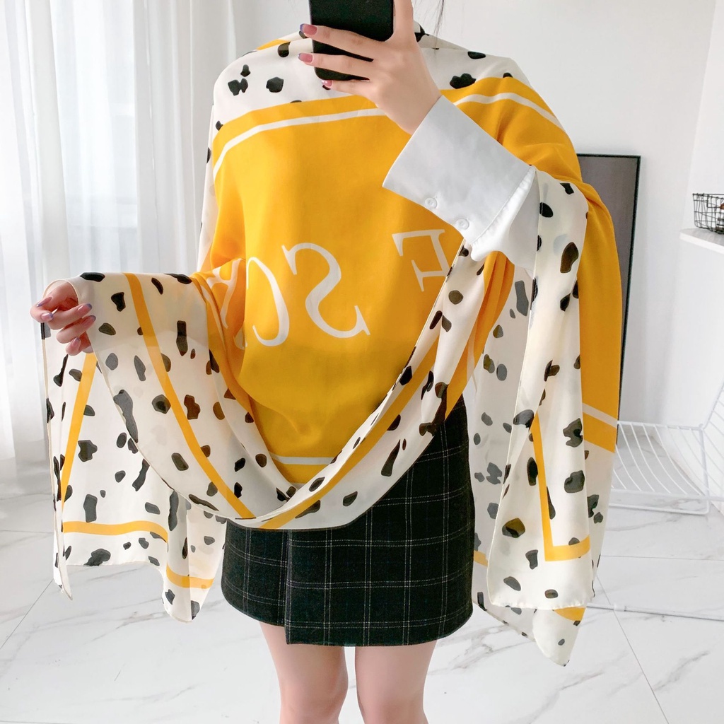 Khăn Choàng Cổ Cỡ Lớn Bằng Lụa Cao Cấp Thời Trang Mùa Đông Cho Nữ JP5