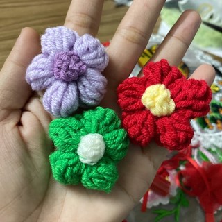 set 3 HOA MÓC LEN SIZE 4CM không ghim cài