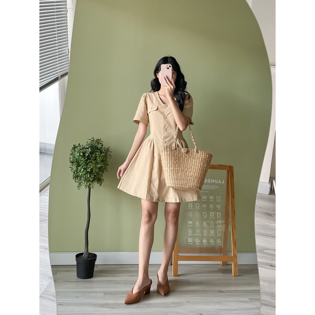 Đầm cổ V mùa hè Lian Dress  nhấn eo nữ tính Miều Est.2013
