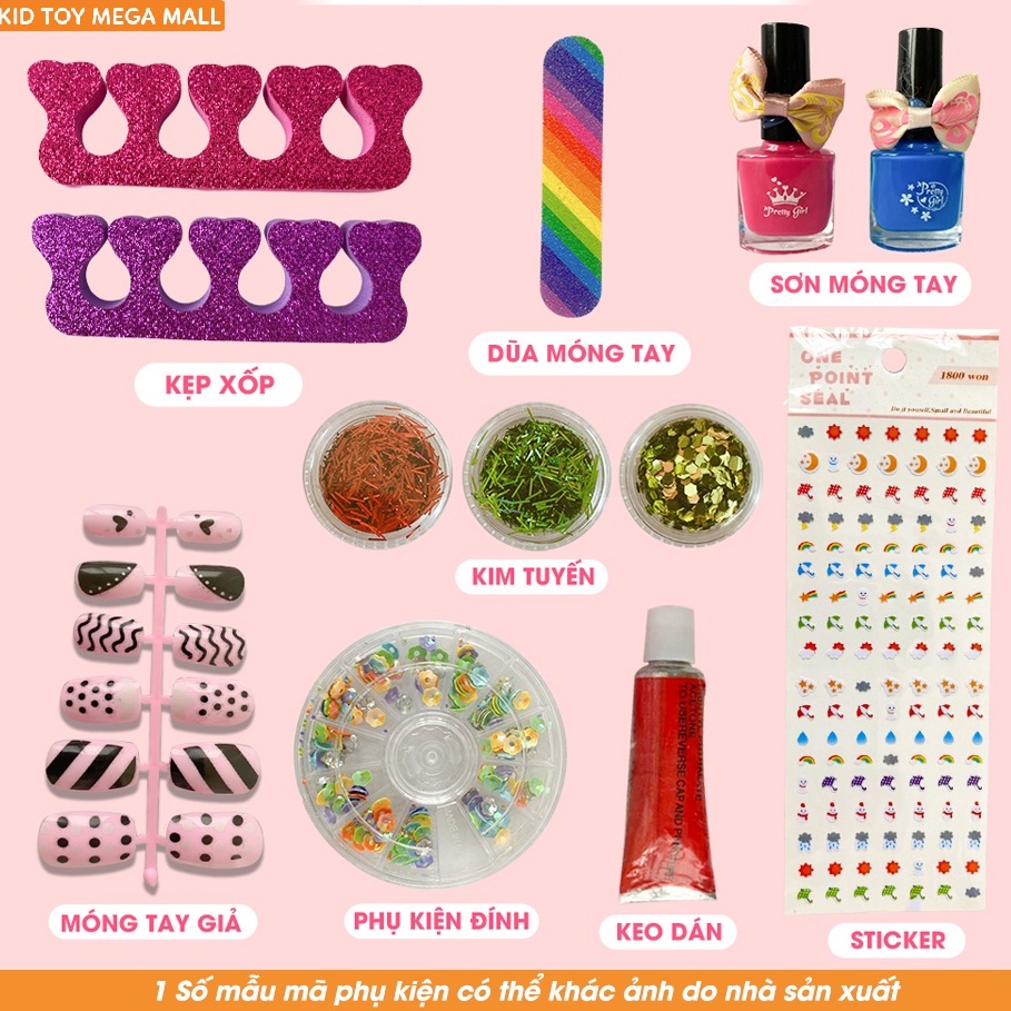 Hộp vali trang điểm cho bé 20 chi tiết, đồ chơi trang điểm bé gái cao cấp, an toàn, dễ làm sạch - Mây Kids