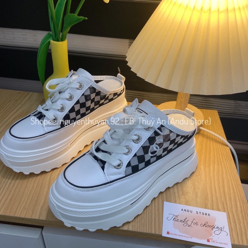 Giày sục thể thao đế bánh mì 9cm⚡️Andu Store⚡️ giày độn đế nữ