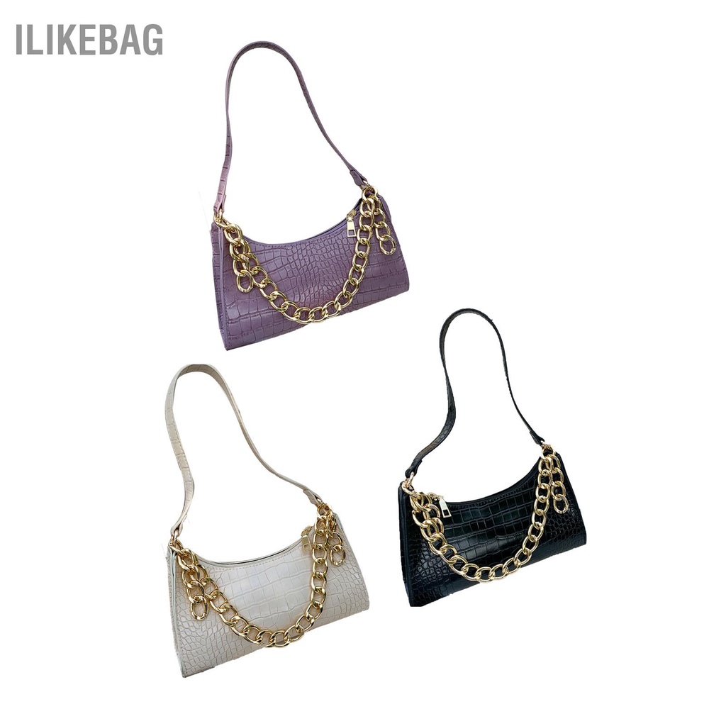 Có thể bán buôn Túi Đeo Vai PU Họa Tiết Cá Sấu Kiểu Dáng Thanh Lịch Dễ Phối Xách 2 Quai Ilikebag Hàng giao ngay