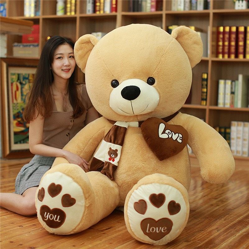 Gấu Bông Khăn Tim , Thú Nhồi Bông Gấu Khăn Tim