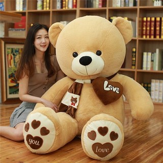 Gấu bông khăn tim , thú nhồi bông gấu khăn tim