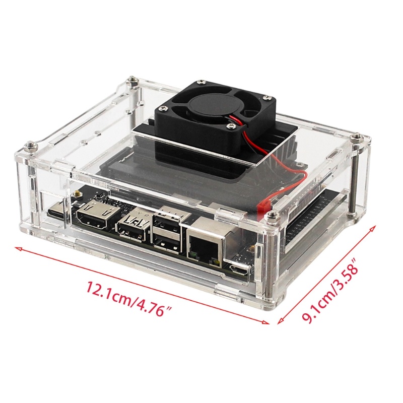 Ốp Acrylic Trong Suốt Có Quạt Làm Mát Cho Jetson Nano B01