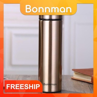(Freeship 50k) (Hàng đẹp) Bình giữ nhiệt inox Bonnman có lọc trà gold dung tích 500ml