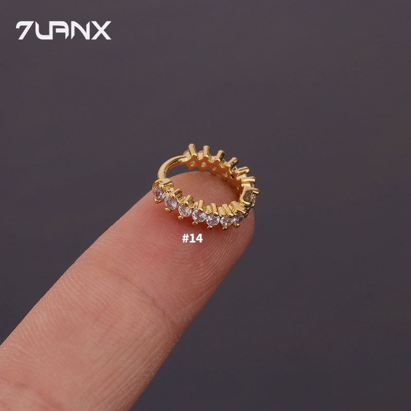 Đôi hoa tai 7UANX tròn mini 8mm thời trang cho nữ