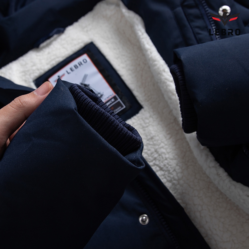 Áo khoác phao Parka nam siêu ấm Lebro lót lông dày dặn ấm áp  Thời trang mùa thu đông có mũ lông