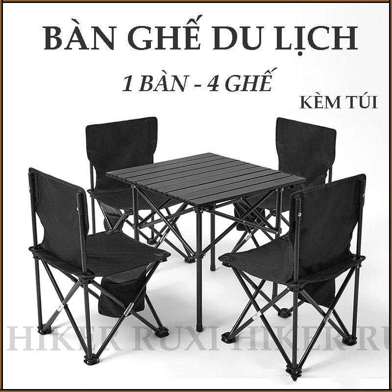 Bộ bàn ghế dã ngoại cao cấp, bàn kim loại không rỉ