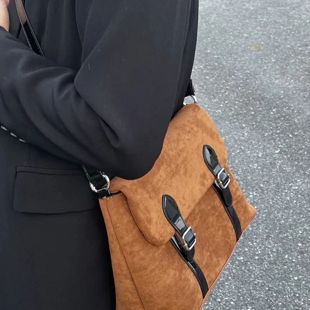 Túi Xách Đeo Vai Vải Nhung Phong Cách Hàn Quốc Thời Trang Thu Đông Đơn Giản 20 X 30 X 12