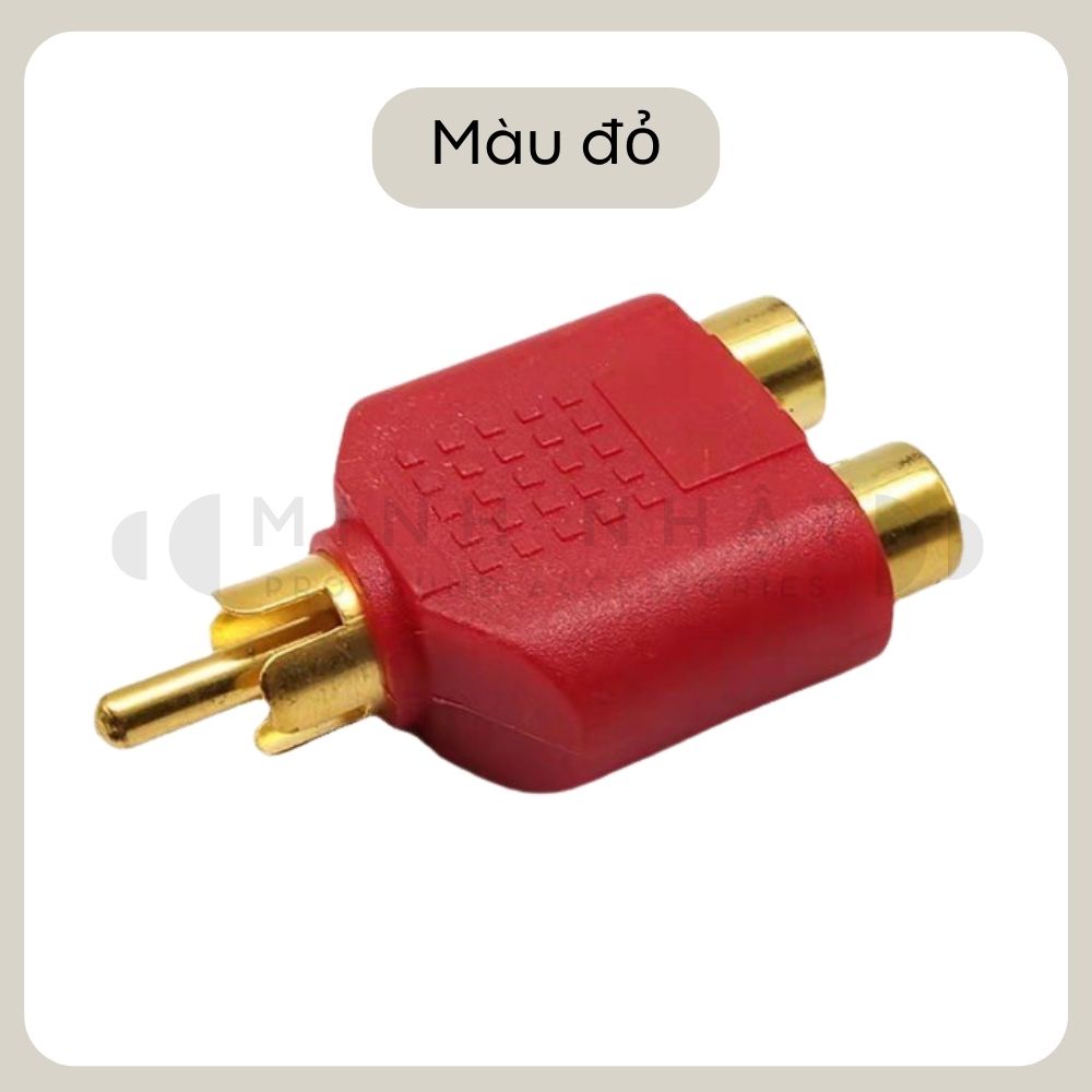 Jack chia audio 2 RCA âm sang 1 RCA dương, chân đồng