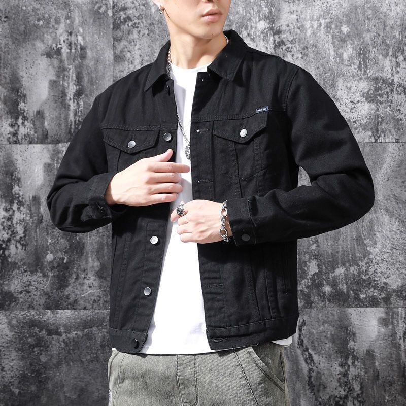 Áo Khoác Denim Dáng Ngắn Phong Cách Hàn Quốc Thời Trang Thu Xuân Dành Cho Nam