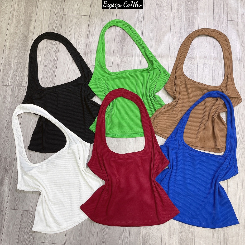 Áo croptop bigsize áo ba lỗ nữ 6 màu chất gân tăm mềm mịn co giãn thoáng mát, Croptop yếm quàng cổ bigsize G5 | BigBuy360 - bigbuy360.vn