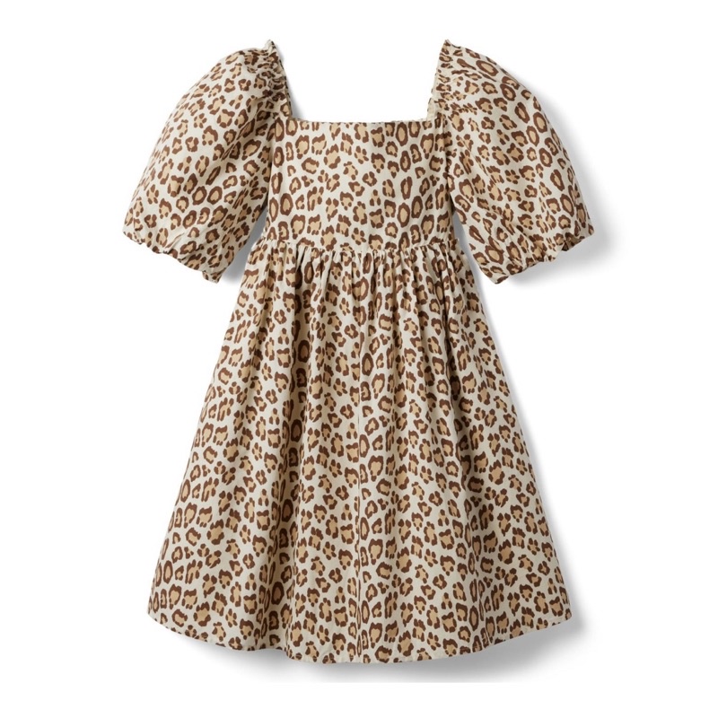 Váy bé gái Janie and Jack - LEOPARD BUBBLE SLEEVE DRESS