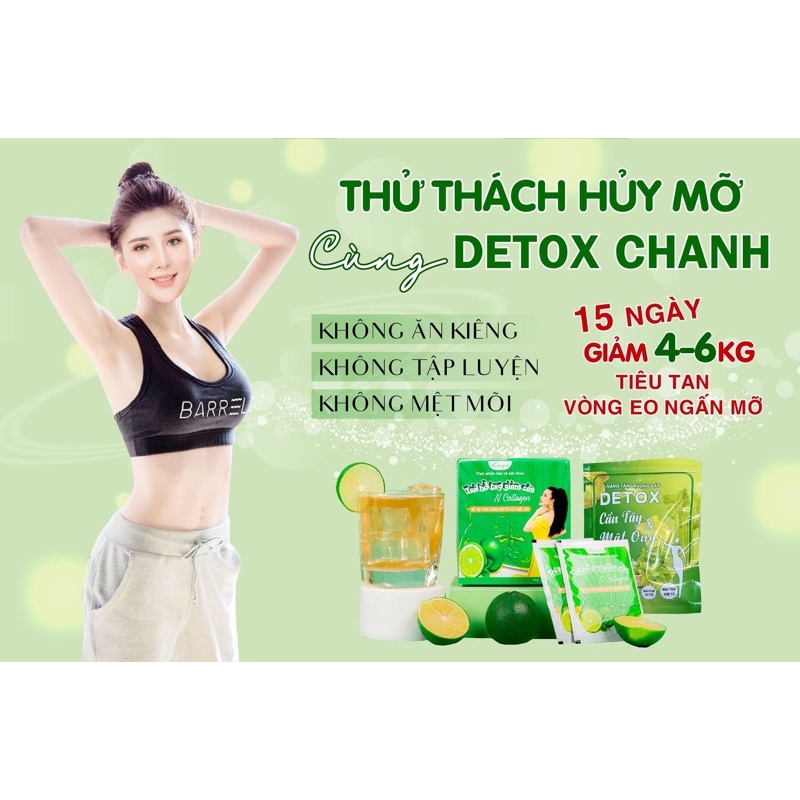 DETOX CHANH Hỗ Trợ Giảm Cân 5 gói lẻ dùng thử + 5 viên detox (Cam Kết Chính Hãng) Không Gây Mệt Mỏi 🍋